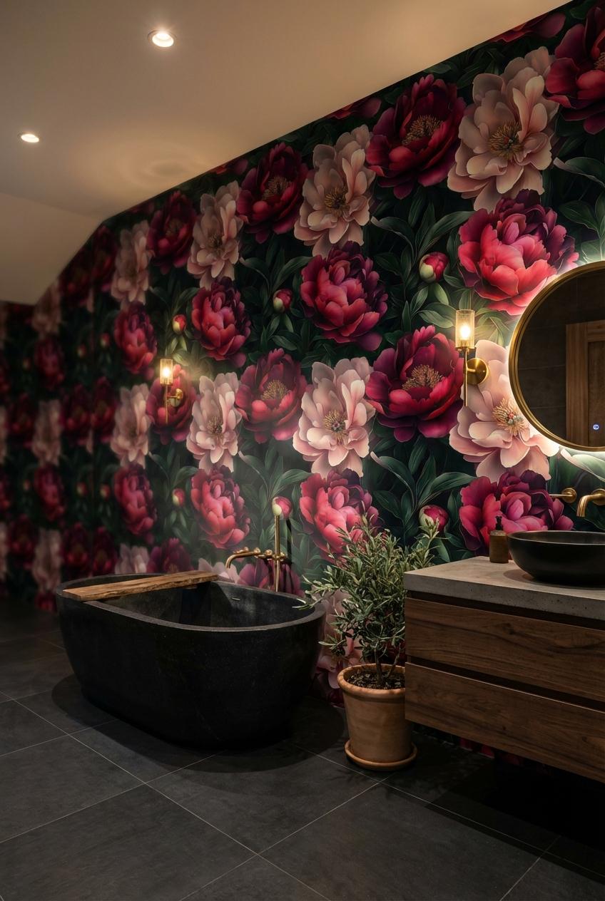 Floral Wallpaper Modern Bohemian Wall Mural