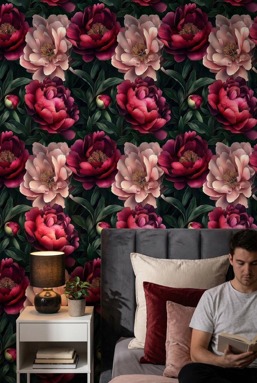 Floral Wallpaper Modern Bohemian Wall Mural
