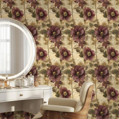 Floral Wallpaper Vintage Elegant Wall Mural