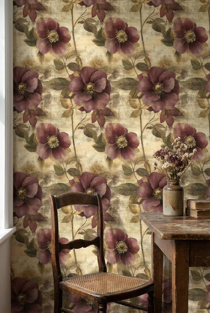 Floral Wallpaper Vintage Elegant Wall Mural