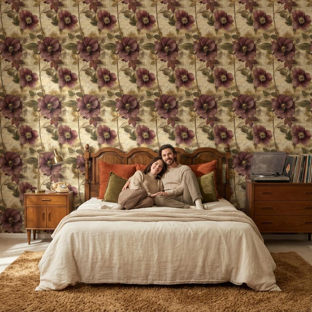 Floral Wallpaper Vintage Elegant Wall Mural