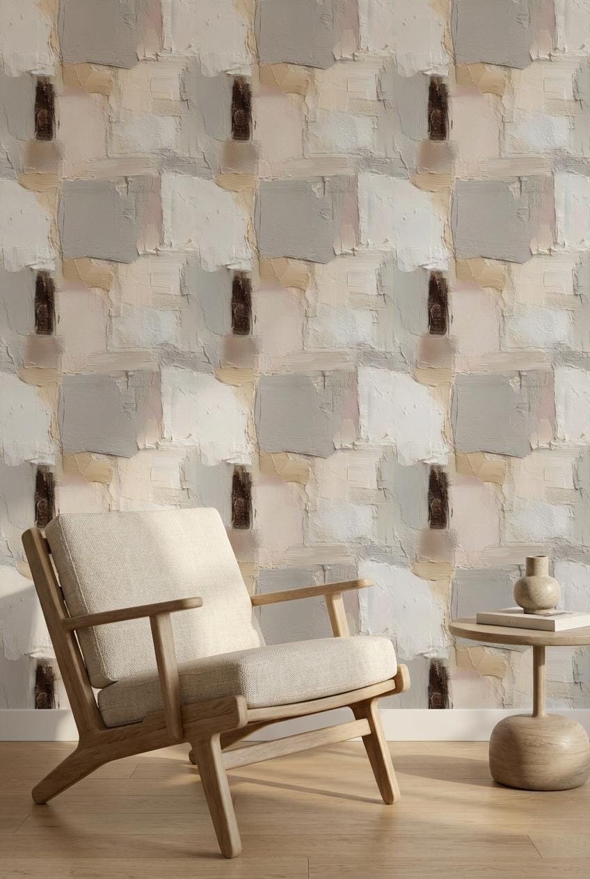 Abstract Wallpaper Textured Neutral Wall Mural