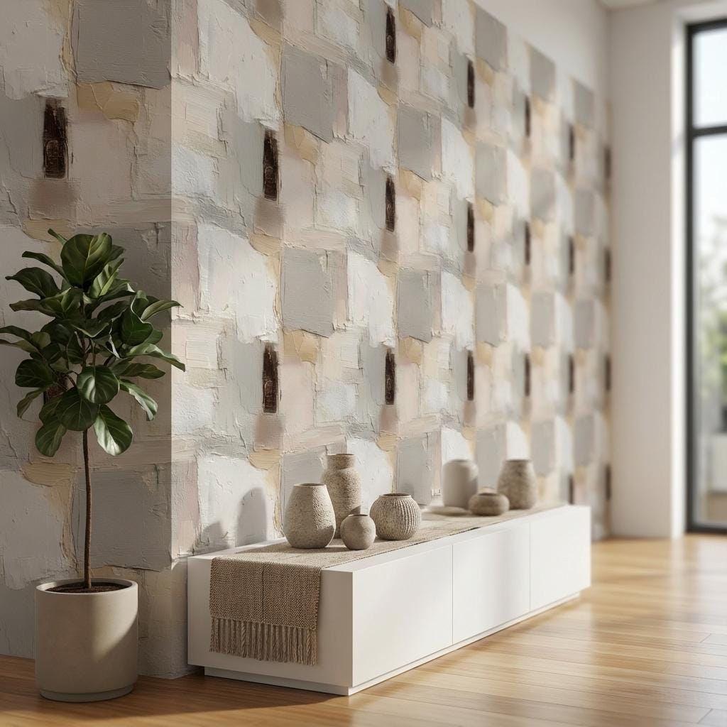 Abstract Wallpaper Textured Neutral Wall Mural