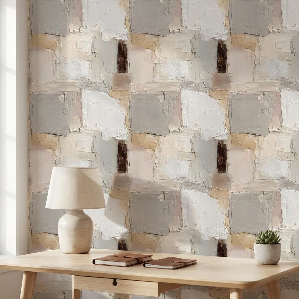 Abstract Wallpaper Textured Neutral Wall Mural – Zenvana