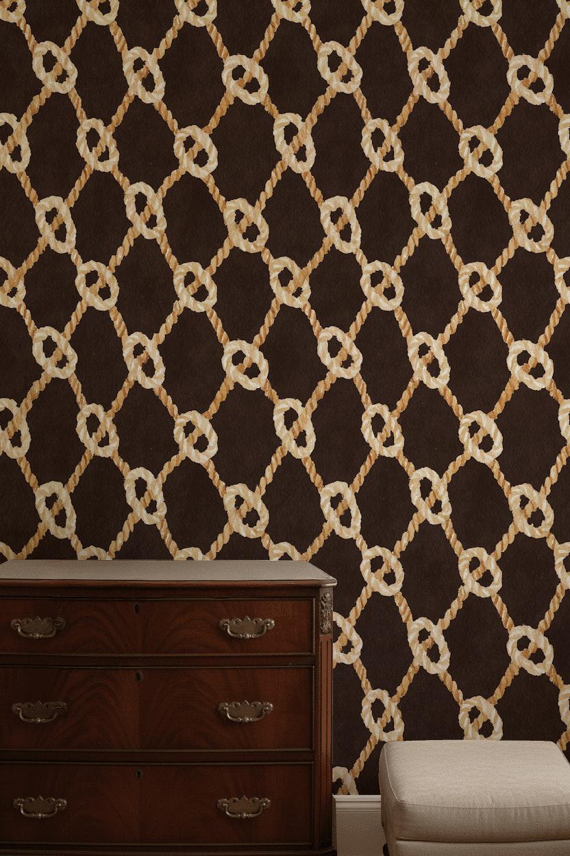 Geometric Wallpaper Modern Rope Wall Mural