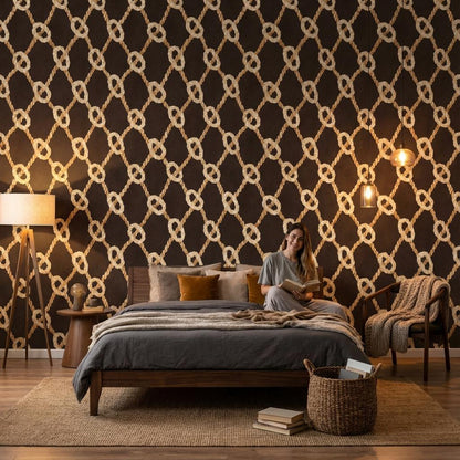 Geometric Wallpaper Modern Rope Wall Mural