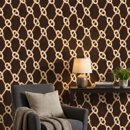 Geometric Wallpaper Modern Rope Wall Mural
