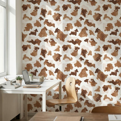 White Background Wallpaper Abstract Brown Wall Mural