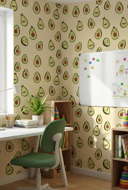 Avocado Wallpaper Cartoon Playful Wall Mural
