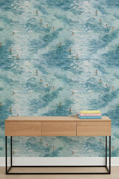 Swimming Wallpaper Abstract Blue Wall Mural