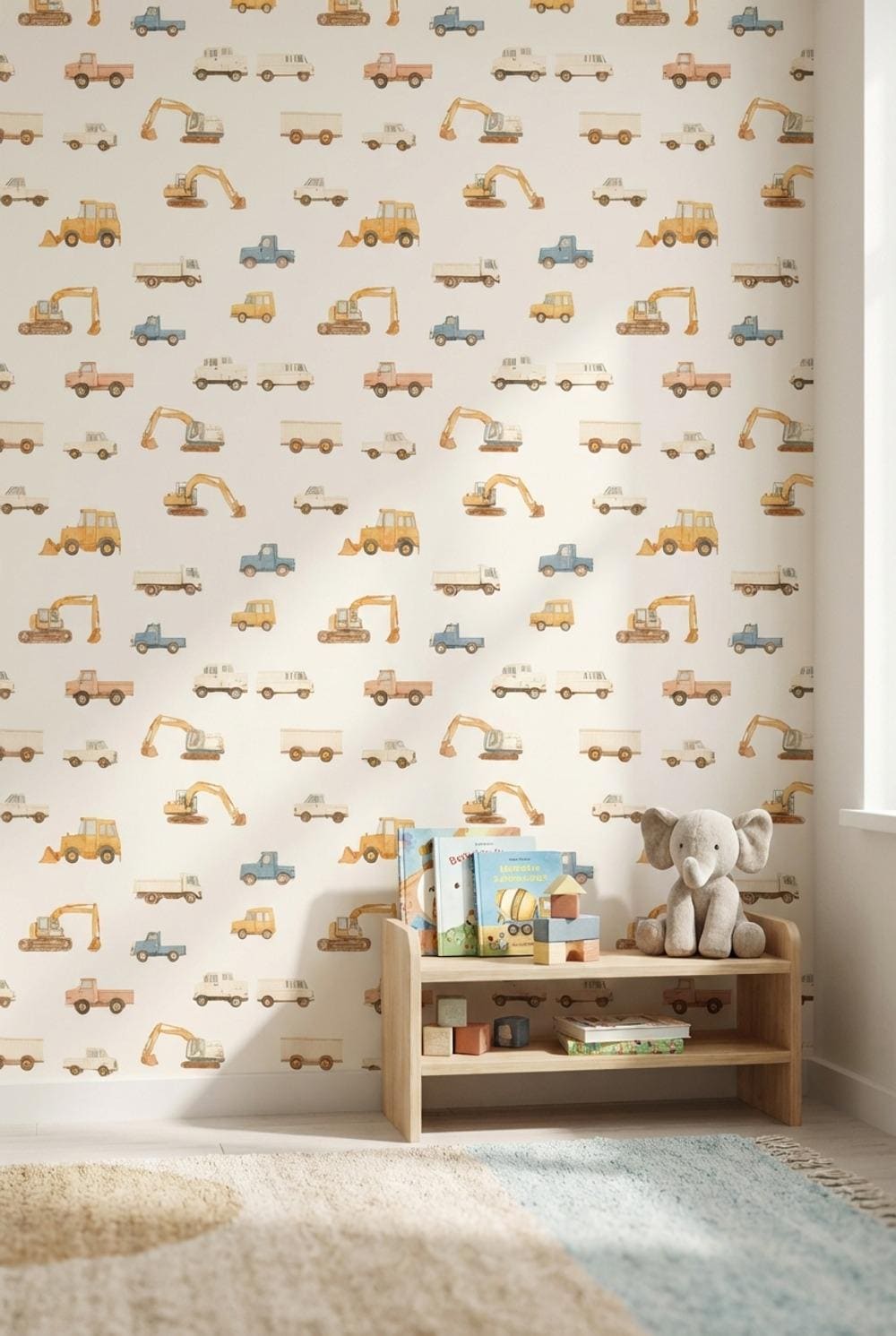 Construction Vehicles Wallpaper Trucks Excavators Wall Mural