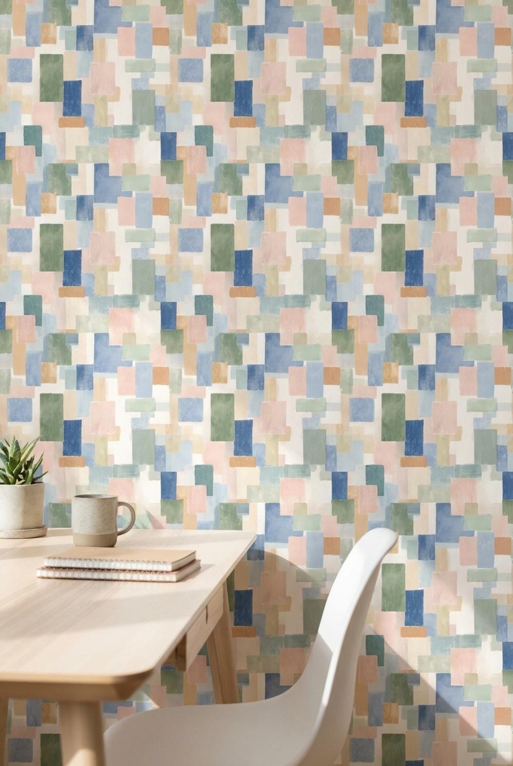 Abstract Pattern Wallpaper Modern Rectangles Wall Mural