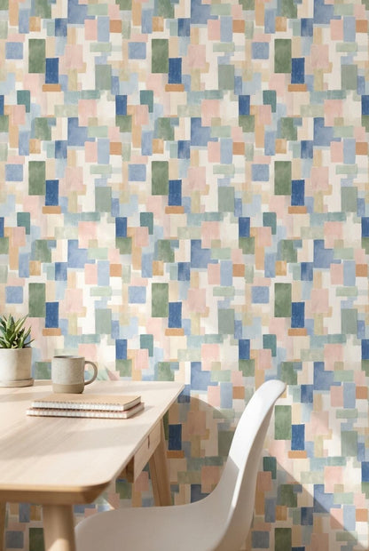 Abstract Pattern Wallpaper Modern Rectangles Wall Mural