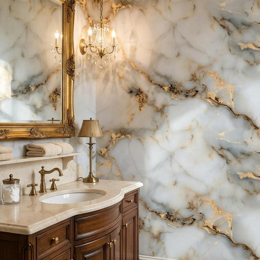 Marble Wallpaper Abstract Gold Veins Wall Mural