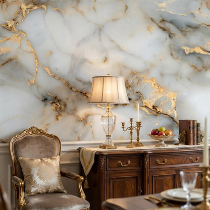Marble Wallpaper Abstract Gold Veins Wall Mural