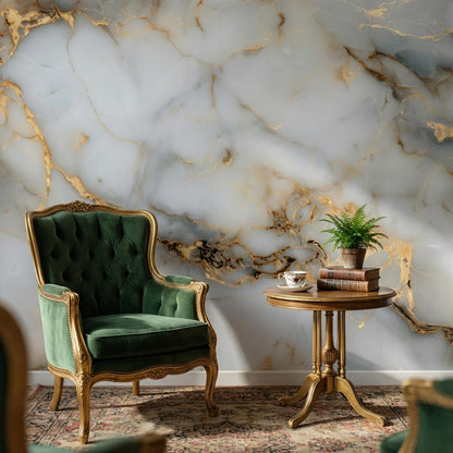 Marble Wallpaper Abstract Gold Veins Wall Mural