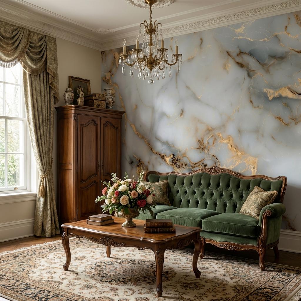 Marble Wallpaper Abstract Gold Veins Wall Mural