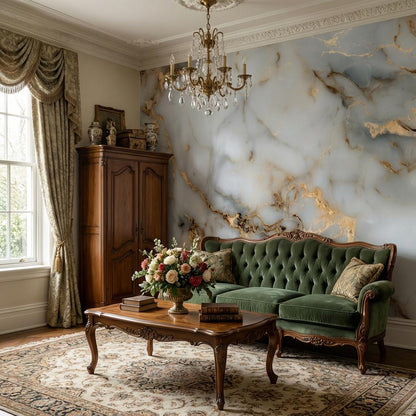 Marble Wallpaper Abstract Gold Veins Wall Mural