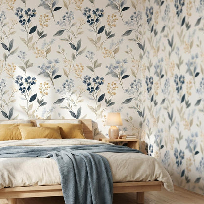 Floral Wallpaper Watercolor Modern Wall Mural