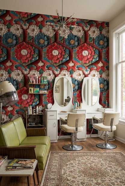 Floral Wallpaper Vintage Geometric Wall Mural