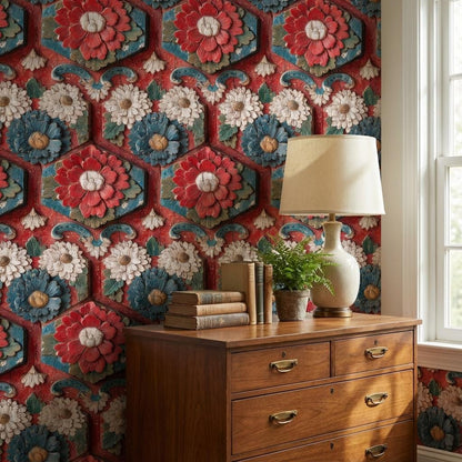 Floral Wallpaper Vintage Geometric Wall Mural