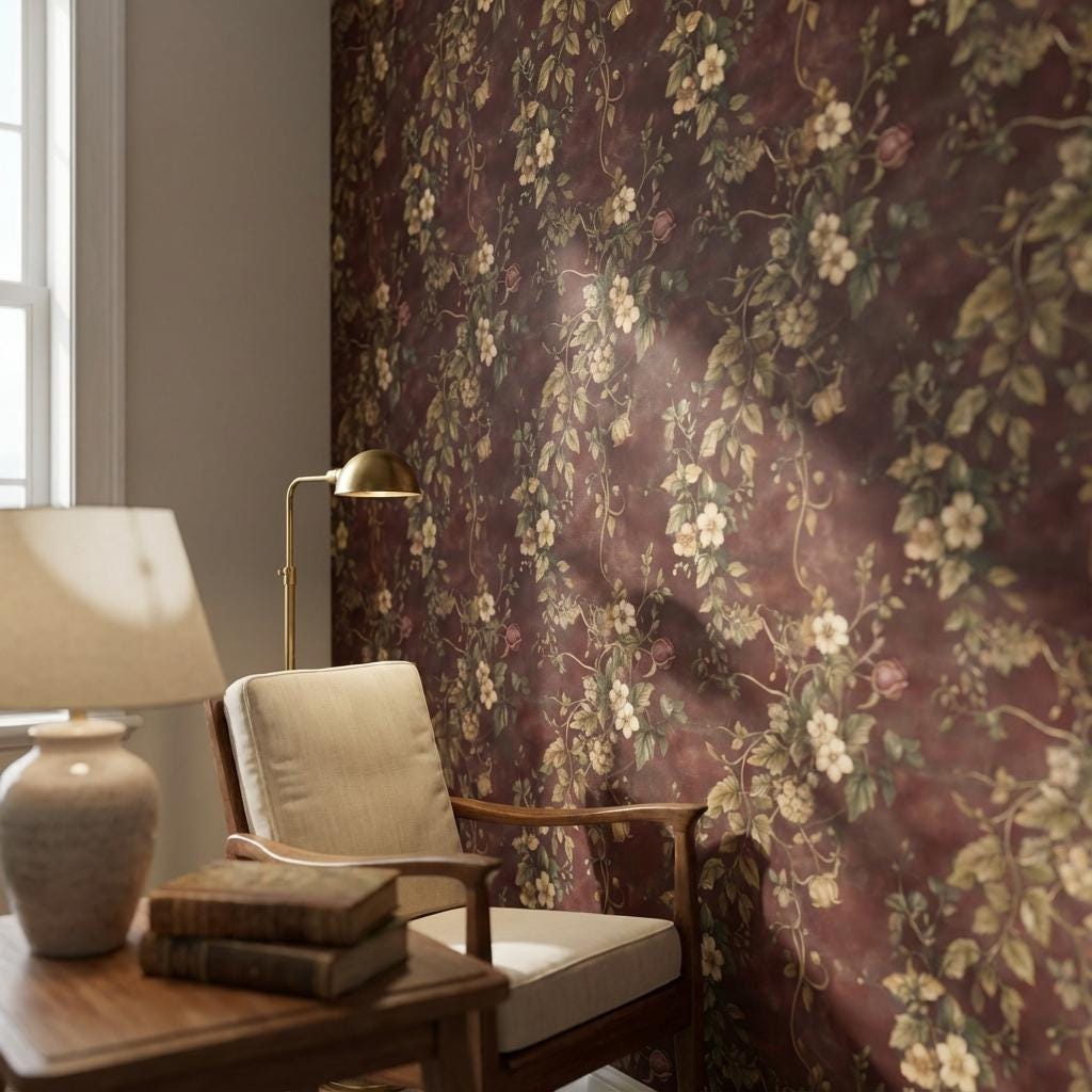 Floral Wallpaper Vintage Elegant Wall Mural
