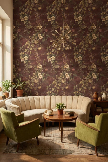 Floral Wallpaper Vintage Elegant Wall Mural
