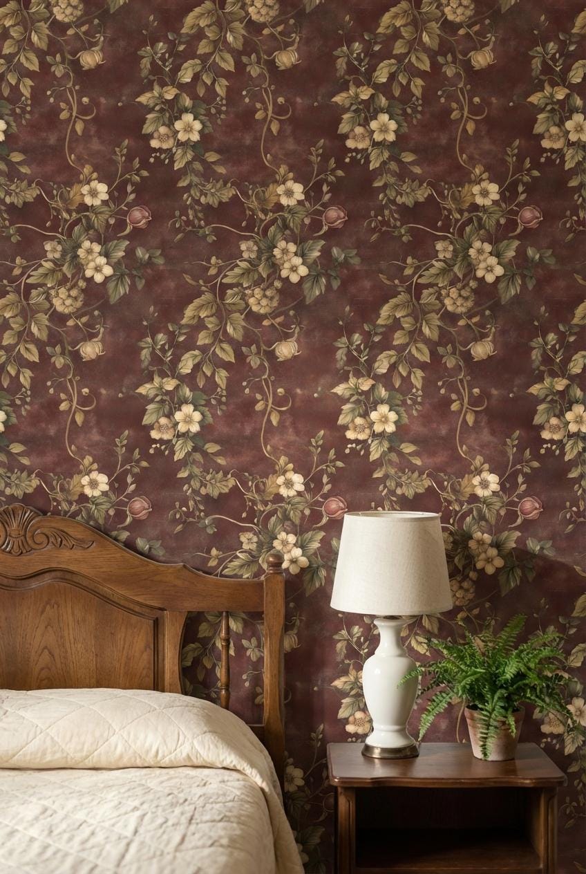 Floral Wallpaper Vintage Elegant Wall Mural