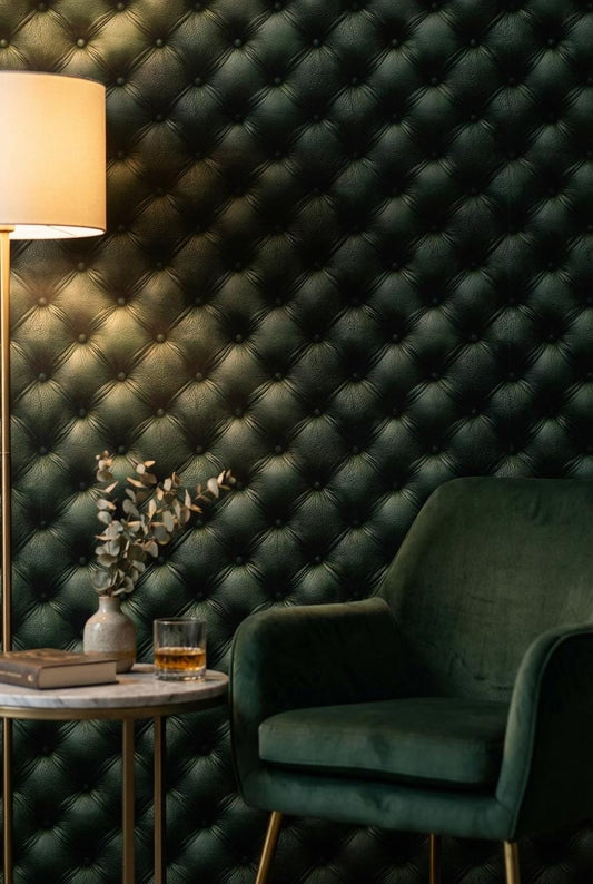 Tufted Wallpaper Leather Geometric Wall Mural