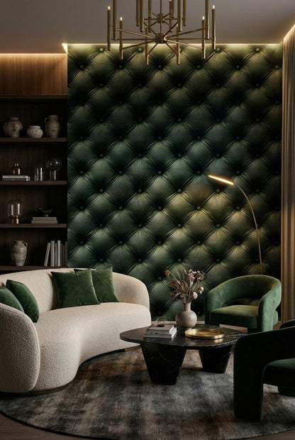 Tufted Wallpaper Leather Geometric Wall Mural