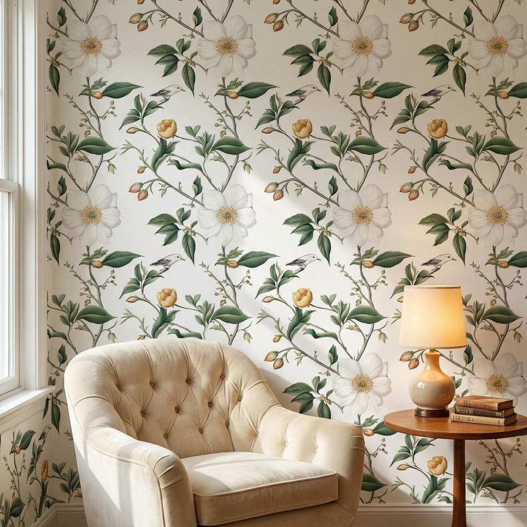 Nature Wallpaper Floral Vintage Wall Mural