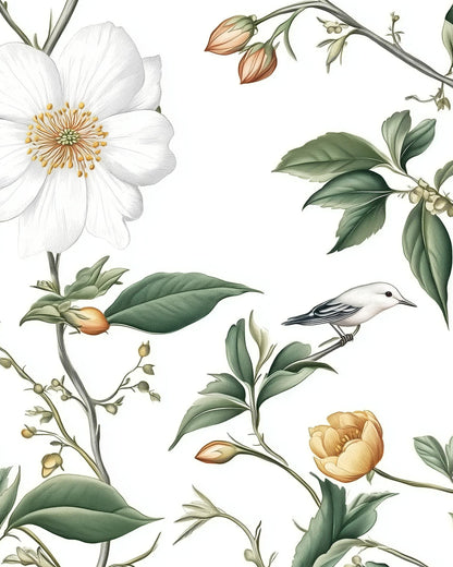Nature Wallpaper Floral Vintage Wall Mural