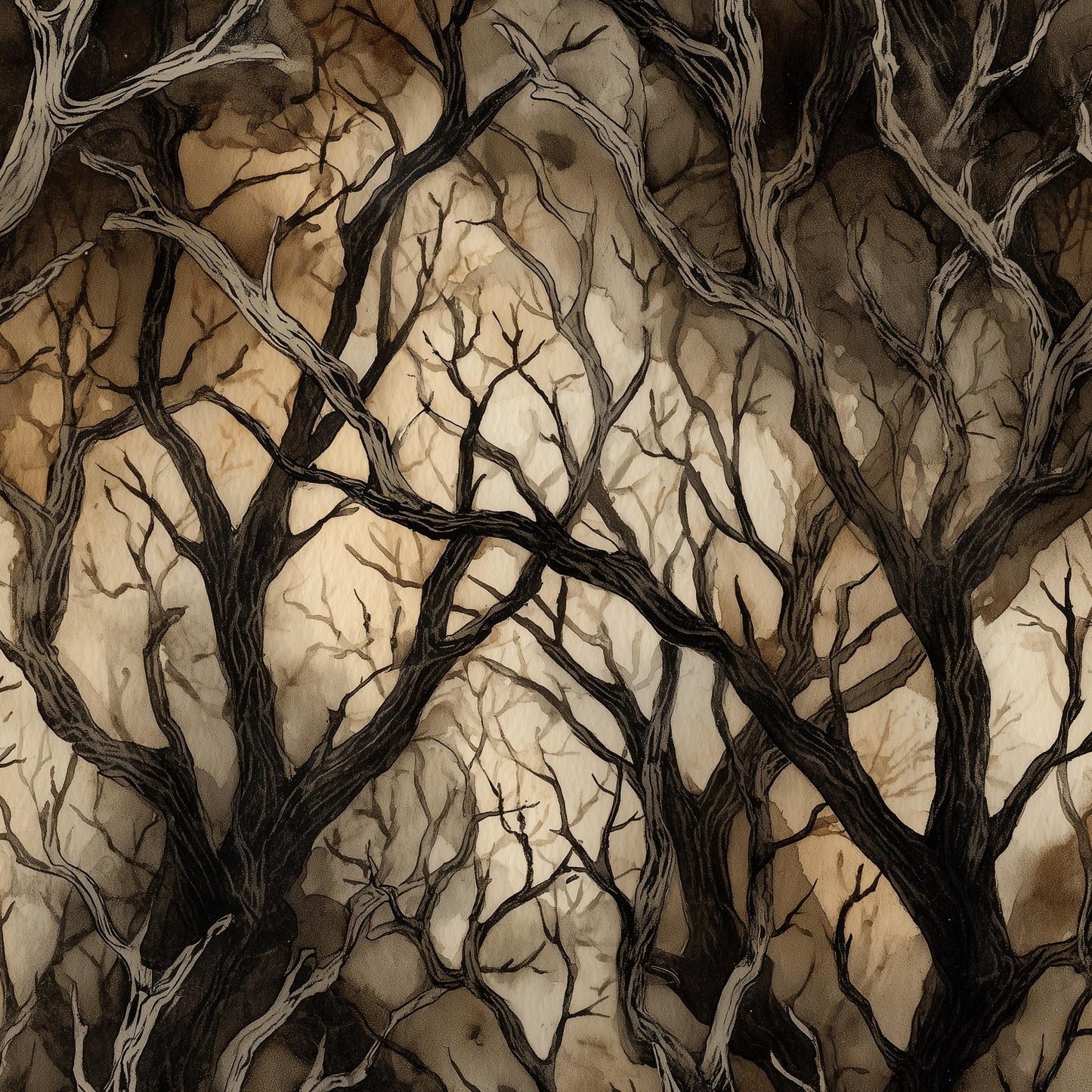 Dark Branches Wallpaper Contemporary Modern Wall Mural