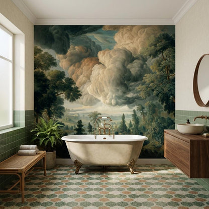 Shades Of Green Wallpaper Classic Landscape Wall Mural