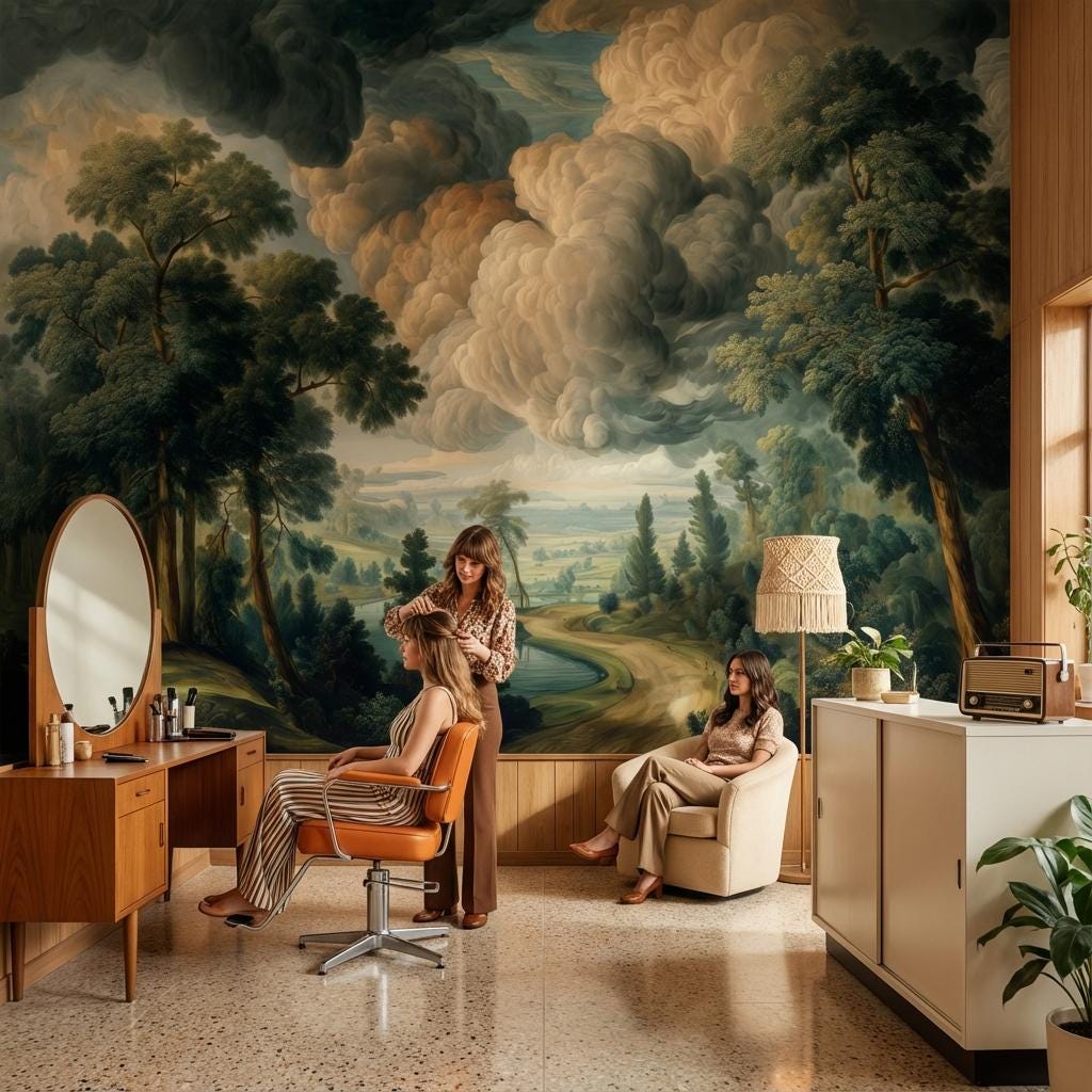 Shades Of Green Wallpaper Classic Landscape Wall Mural