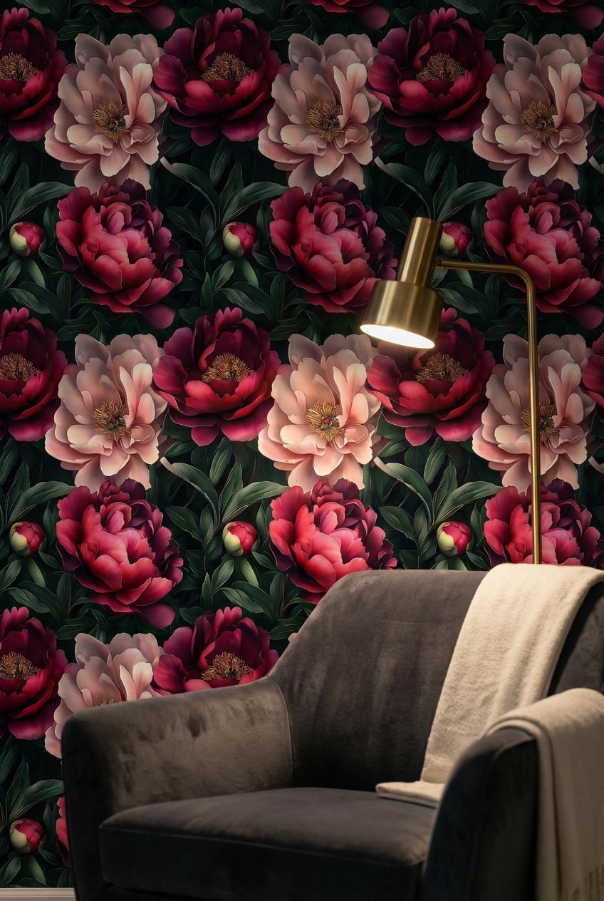 Floral Wallpaper Modern Bohemian Wall Mural