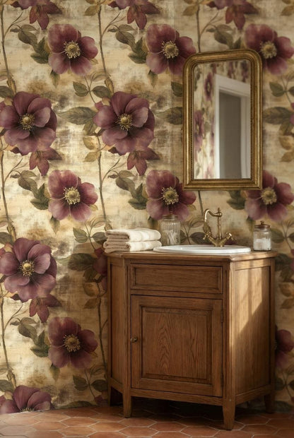 Floral Wallpaper Vintage Elegant Wall Mural