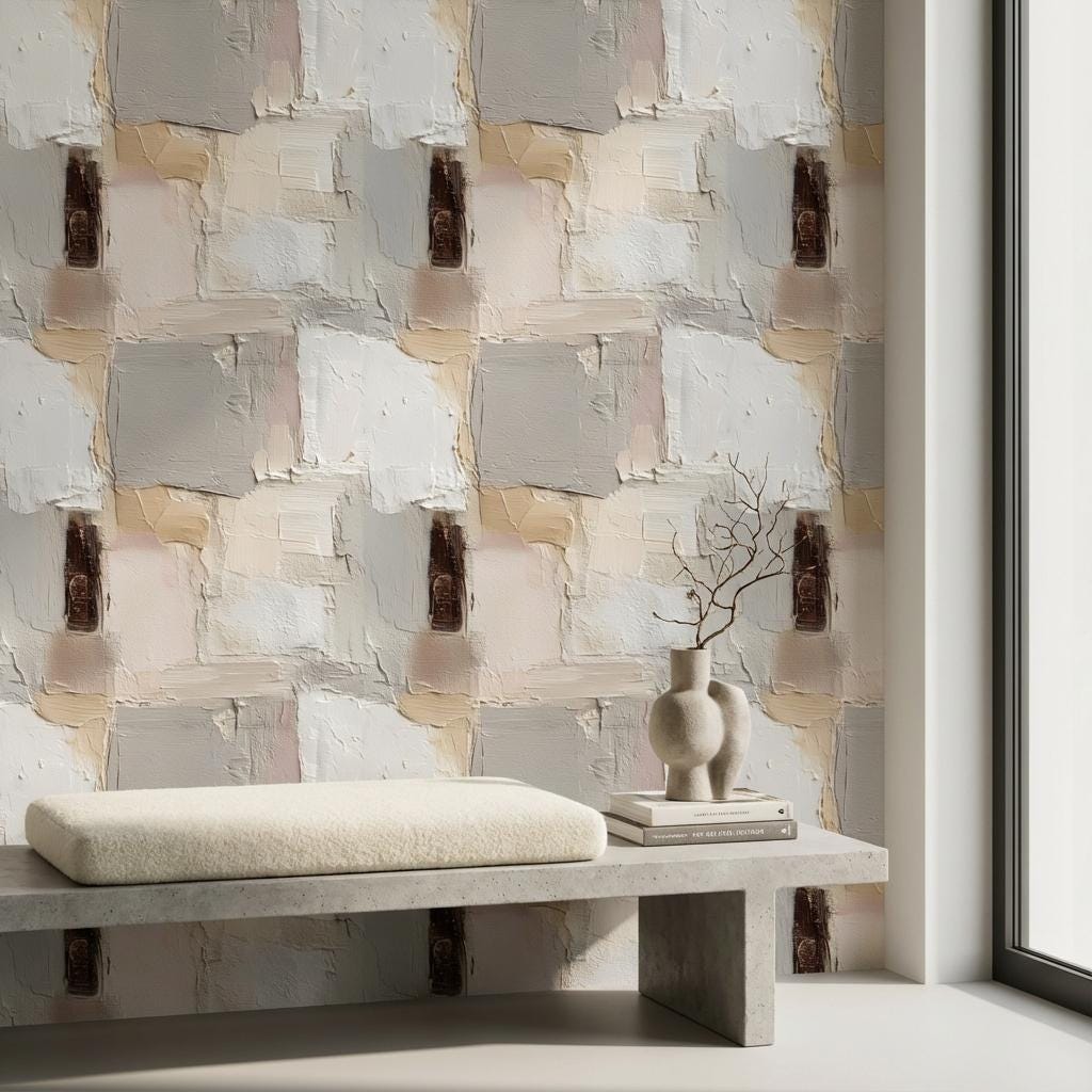 Abstract Wallpaper Textured Neutral Wall Mural