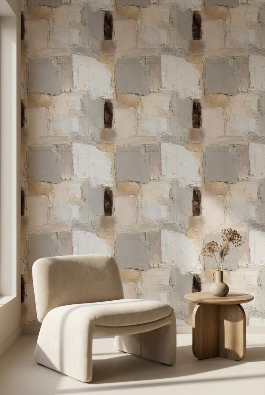 Abstract Wallpaper Textured Neutral Wall Mural