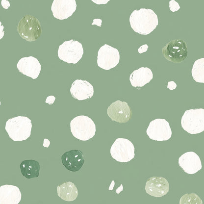 Muted Green Wallpaper Abstract Playful Wall Mural