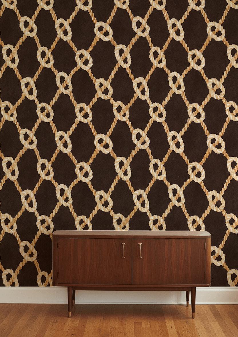 Geometric Wallpaper Modern Rope Wall Mural