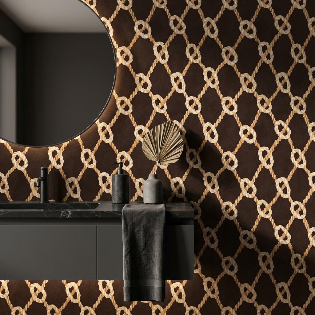 Geometric Wallpaper Modern Rope Wall Mural