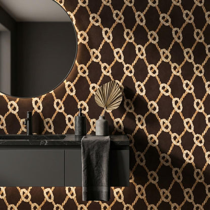 Geometric Wallpaper Modern Rope Wall Mural