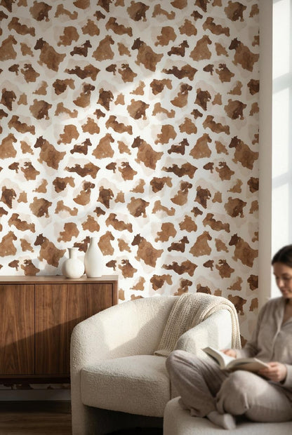 White Background Wallpaper Abstract Brown Wall Mural
