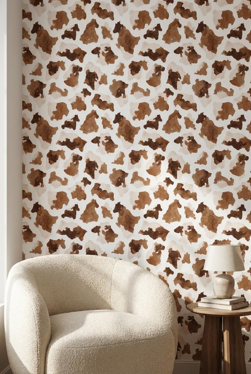 White Background Wallpaper Abstract Brown Wall Mural