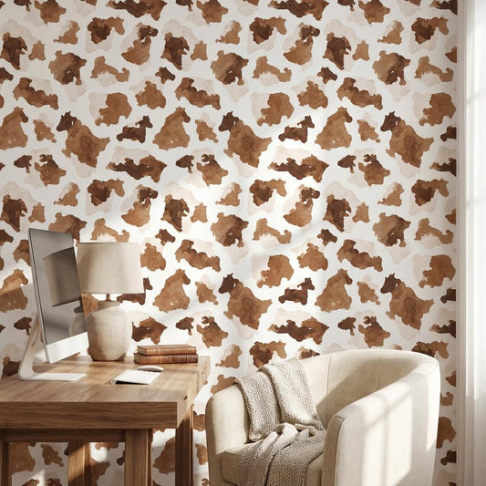 White Background Wallpaper Abstract Brown Wall Mural