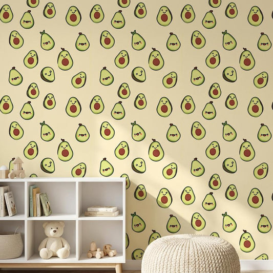 Avocado Wallpaper Cartoon Playful Wall Mural