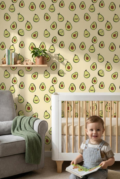 Avocado Wallpaper Cartoon Playful Wall Mural