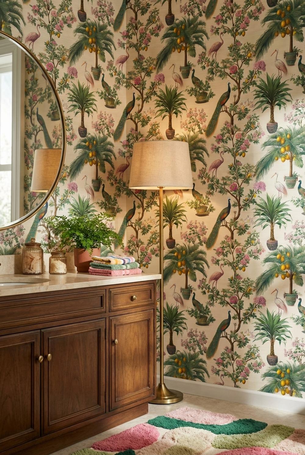 Floral Wallpaper Greenery Vintage Wall Mural