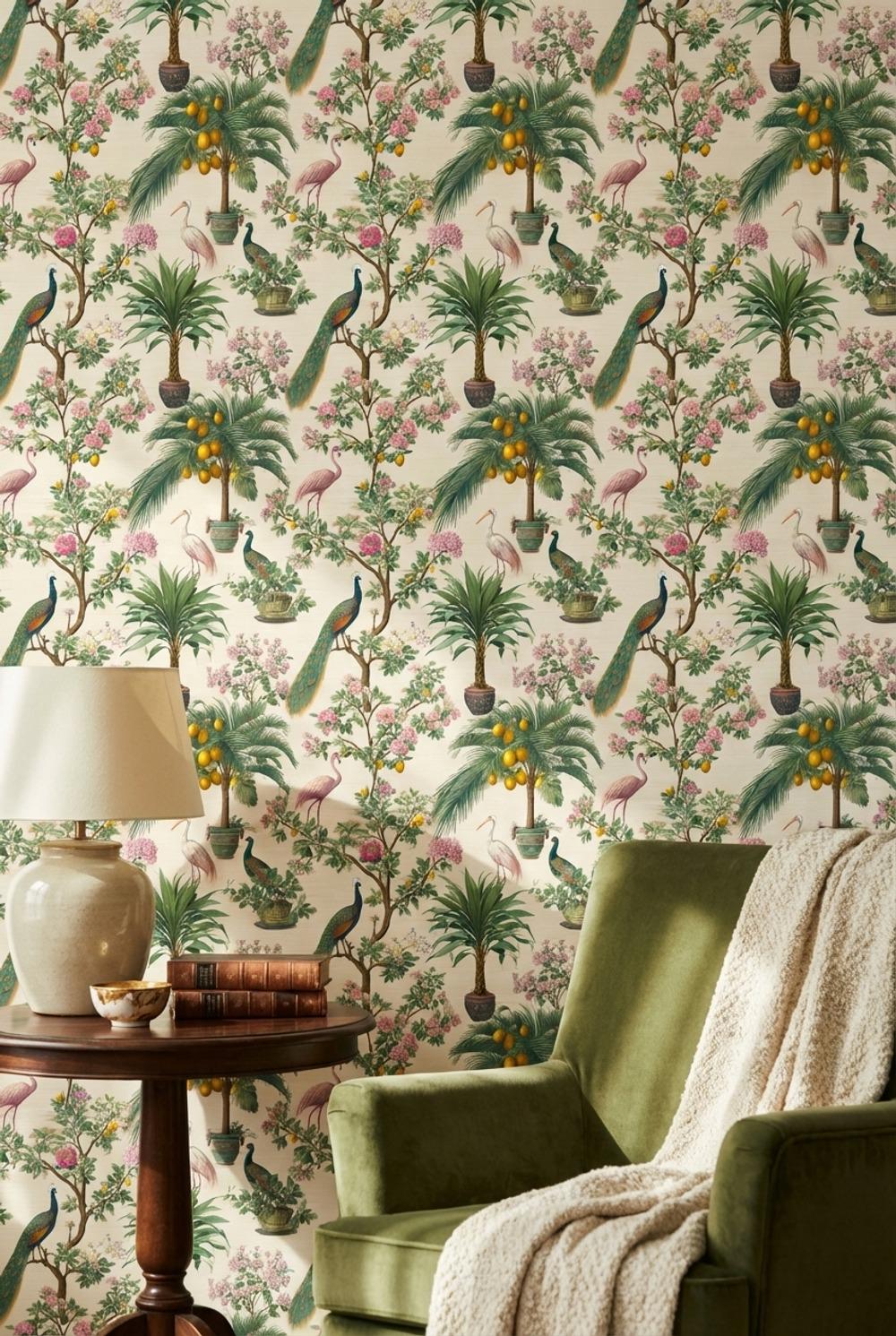 Floral Wallpaper Greenery Vintage Wall Mural